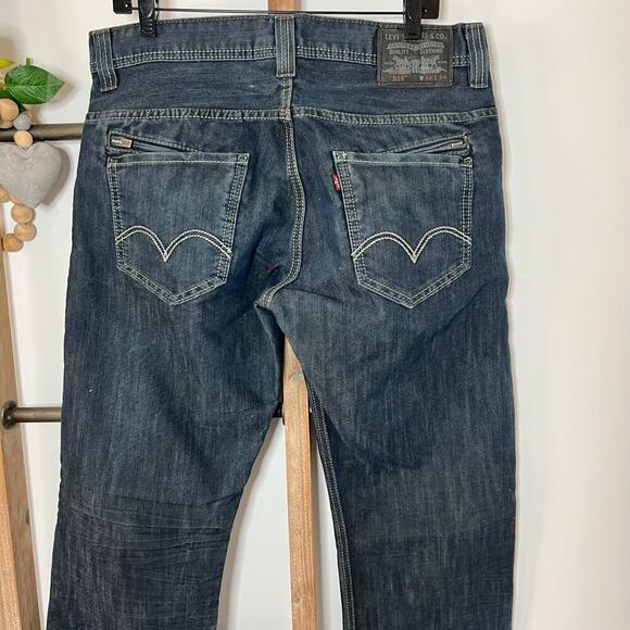 Levi's 514 Slim Straight Darker Blue Denim Jeans Size 34x34 - Picture 5 of 10